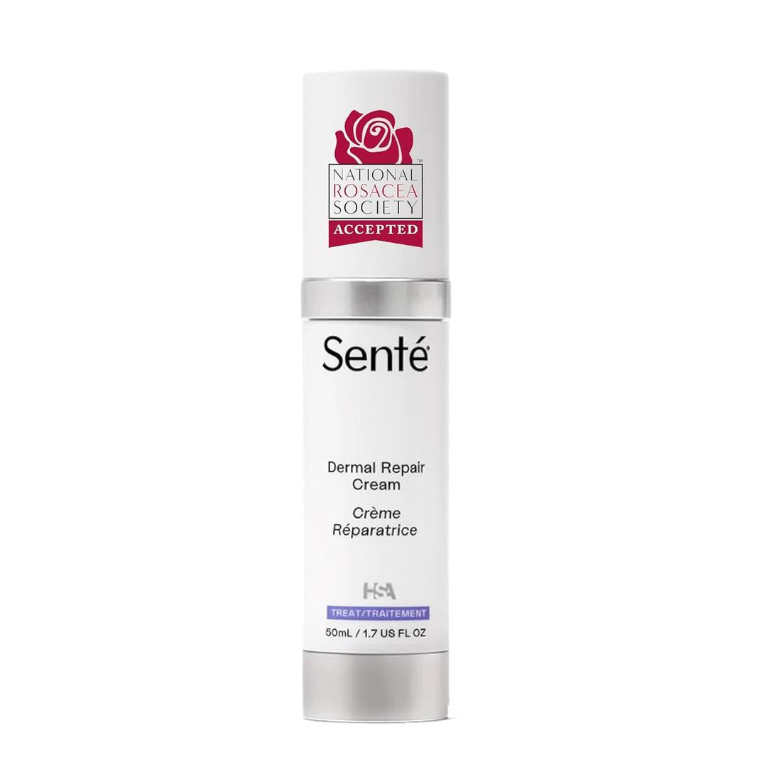 Sent Dermal Repair Facial Cream | Nourishing for Rosacea & Sensitive Skin | Hydrate & Rejuvenate | with Patented HSA, Vitamin E & Green Tea Extract - 1.7 Fl Oz, Best Before 10/2024