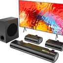 Hiwill Dolby Atmos Sound bar 5.1ch Sound bar for Smart TV with Soundbar, 3D Surround Sound System for TV Speakers, Wired subwoofer, BT 5.3, 4K HDR Pass-Through, HDMI in/eARC A51