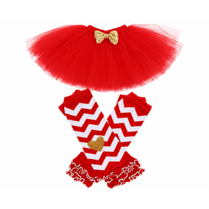 First Birthday Outfit for Baby Girls Summer Tutu Skirt  Leg Warmers Clothes Set Cake Smash Baby Shower Photoshoot Red 1st Birthday 1T