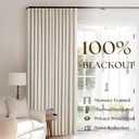 Cream Beige Linen Blackout Curtains Pinch Pleated 102 Inches Long for Bedroom Memory Shape Back Tab Flax Linen Curtains Blackout Farmhouse Full Light Blocking Thermal Insulated Drapes 2 Panels Set