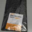 Niuara Black Plastic Table Cloth - 4 Pack 54" 108" Rectangle Disposable Tablecloths for 6FT Tables, Table Cover for Party, Holiday & Gathering Use