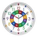 XFM Kids Wall Clock 10 Inch Silent Non Ticking Battery Operated Colorful Teaching Time Clock Decorative Small Analog Learning Clock for Kids Room Classroom School Playroom