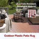 Wonnitar Waterproof 9x12 Outdoor Rug - Orange Red Gradient Plastic Straw Rug for Patio, Extra Large Portable Outside Mat for RV Camping Deck, Reversible Colorful Outdoor Carpet