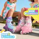 Adjustable Light up Inline Skates for Kids, Hard Shell Fitness Skates for Girls and Boys (Purple, Small - (US 9C-12C))
