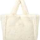 Tote Bag large Shoulder Bag Fleece Faux Fur Hobo Tote Bag Handbag Retro Bag Solid Color Big Purse