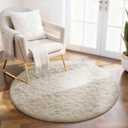 Ophanie Round Rug 2Ft Ivory Circle Area Rug, Fluffy Fuzzy Bedroom Carpet, Plush Soft Shaggy Indoor Floor Cream Living Room Rugs for Kids Home Decor Aesthetic, Nursery