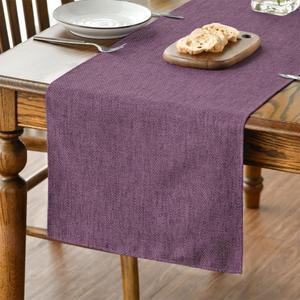 Artoid Mode Purple Table Runner, Seasonal Summer Washable Kitchen Dining Table Decoration for Home Party Decor 13x120 Inch