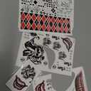 23 Sheets Halloween Joker Tattoos for Men Women Adults, Halloween Face Fake Temporary Tattoos, Halloween Snake Skull Bat Spider Scar Fake Tattoos Set for Halloween Cosplay Makeup Party Accessories (Green, Red, Orange, Black, Purple)