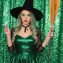 Maiteenly 24 Pcs Halloween Wizard Party Decoration Pink Green Glasses Witch Hat Broom Crown Pentagram Star Wand Princess Party Favor