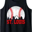 St. Louis Cityscape Vintage Baseball Men Women Boys Tank Top S