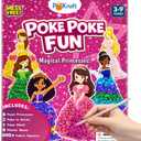 PoKraft Magical Princesses Poke Art, Paper Craft Kit with Gift Bag, Mess-Free Fun for Kids 3-9, Colorful DIY Activity Toys Games, Perfect Birthday Gifts for Girls, Builds Fine Motor Skills
