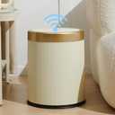 URALFA 3.7 Gallon Motion Sensor Bathroom Trash Can with LidAutomatic Waterproof Touchless Garbage Can, Smart Plastic Trash Bins Suitable for Toilet, Office, Bedroom, Kitchen (Cream White)