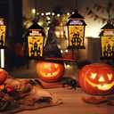 2 x 24 Sets Halloween Lantern Suncatchers Crafts Haunted House Lantern Tissue Paper Craft DIY Haunted Party Decoration Make Your Own Hanging Ornament for Halloween School Classroom Game Party Decorations