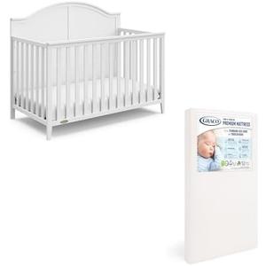 Graco Wilfred Crib and Mattress Nursery Starter Pack (White)
