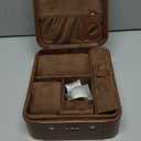 KAMIER Watch Case with Combination Lock - 4 Watch Storage and Jewelry Organizer - Watch Travel Case for Ring and Watch Storage, PU Leather Travel Watch Case, Ideal for Gift (With Gift Box), Brown