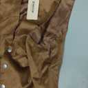 JEMITOP Men's Retro Western Cowboy Vest Faux Suede Leather Snap Waistcoat Slim Fit Casual Sleeveless Jackets Wedding Dress Vests with Pockets Brown S