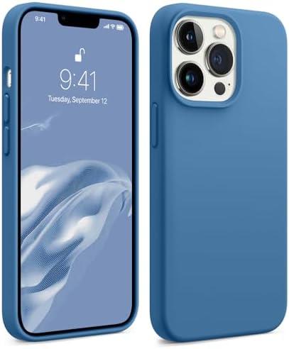 AOTESIER Magnetic for iPhone 13 Pro Max Phone Case, [Compatible with MagSafe][Military Shockproof Protection] Silicone Case with Soft Anti-Scratch Microfiber Lining, 6.7 inch, Blue