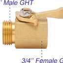 M MINGLE Heavy Duty Brass Garden Hose Shut Off Valve, 3/4 Inch, 2-Pack with 2 Hose Washers