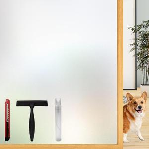 Frosted Glass Window Privacy Film with Installation Tools, Removable, Peep-Proof, Static Cling, Heat Control, UV Protection, Anti-Glare, Ideal for Home, Shower (29.5 x 157.5 Inch) (Pure)