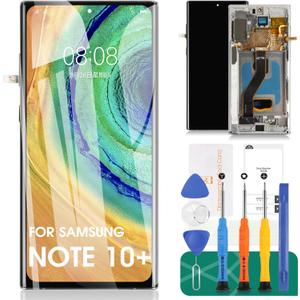 OLED for Samsung Note 10 Plus Screen Replacement for Samsung Galaxy Note 10 Plus 4g/5g LCD Screen for Galaxy SM-N975 SM-N976 LCD Touch Screen Digitizer Assembly Repair Kits with Frame (Silver)