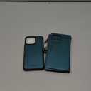 Defencase for iPhone 15 Pro Max Magnetic Wallet Case Compatible with Magsafe with RFID Blocking Zipper Strap Card Holder for Women, PU Leather Detachable Case for iPhone 15 Pro Max (6.7"), Blue Green