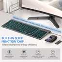 TopMate Wireless Keyboard and Mouse Ultra Slim Combo, 2.4G Silent Compact USB 2400DPI Mouse and Scissor Switch Backlit Keyboard Set, for PC/Laptop/Windows/Mac/Gaming - Gray Black