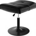 VECELO Foot Rest Under Desk Ottoman, PU Height Adjustable Footrest with Comfort Padding, Leg Rest for Desk for Relieving Leg Pain, Stiffness, and etc, Black, 18.89 Inch x 18.11 Inch x 16.14 Inch