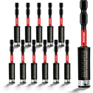 12PACK Impact Magnetic Screwdriver Bit Holders, 3Inches Extension Socket Drill Bit Holder S2 Alloy Steel Hex Shank Quick-Change Drill Bit Guide