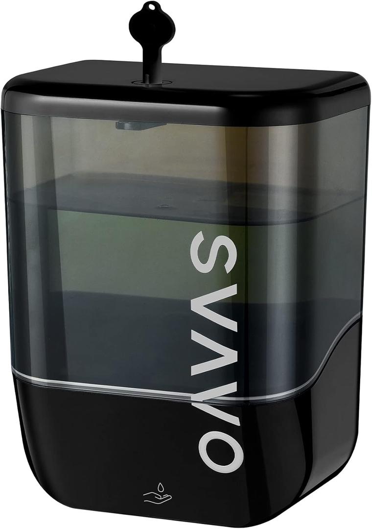 SVAVO Automatic Soap Dispenser Touchless, Hand Soap Dispenser Wall Mount, Electric Sensor Battery Operated for Offices Home Kitchen Bathroom Hotel Restaurant Commercial, 34fl.oz/1000ml Black