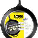 Lodge Seasoned Cast Iron Skillet  PFASFree, NonToxic Cookware  Use with an Oven, Stove, Grill, or Campfire  Naturally NonStick & Oven Safe  10.25 Inches