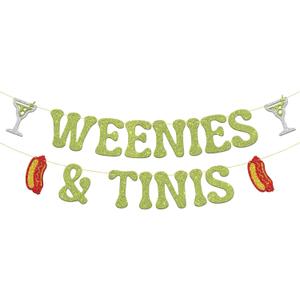 Weenies & Tinis Banner Hot Dog Drink Theme Decorations Bachelorette Party BBQ Celebration Decor Margarita Birthday Decoration