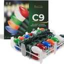 Formosa Lights C9 26ft Indoor/Outdoor Opaque Multi-Color LED Christmas String Lights with 25 Bulbs and E17 Base | 120V, 0.6W