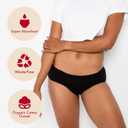The Period Company Flow Stretch Teen Bikini Absorbent Period Underwear for Teens Heavy Flow — Leak Resistant, Reusable, Super Soft and Organic Cotton Gusset, Holds 9 Tampons — Teen Small