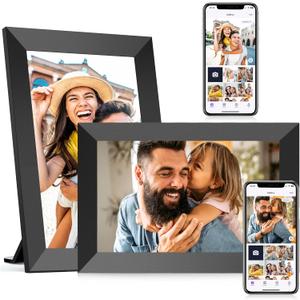 Uhale 2 Pack Digital Picture Frame 32GB Storage 10.1 Inch WiFi Electronic Photo Frame Desktop SD Card Slot IPS Touch Screen HD Display Auto-Rotate Slideshow Share Videos Photos Send Wishes Remotely