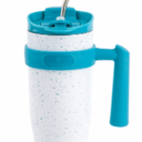 Manna Juno Tumbler Cup Mug 40 oz Light Green Speckle Straw Lid Stainless Steel, Missing Straw