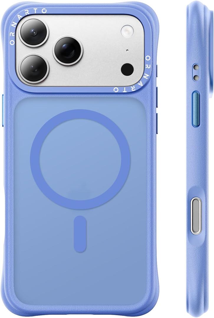 ORNARTO Magnetic for iPhone 17 Pro Max Case, 7X Military-Grade Drop Protection, Compatible with MagSafe, Slim Shockproof Translucent Matte Phone Case for iPhone 17 Pro Max 6.9", Sea Blue