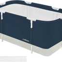 STARBRILLIANT Portable Foldable Bathtub,Soaking Standing Bath Tub for Shower Stall, Easy to Assemble Collapsible Bathtub, Suitable for Travel, Camping and Outdoor Activities (45inch, Relax)