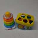 Fisher-Price Infant Toy Set, Babys First Blocks (10 Shapes) and Rock-a-Stack Ring Stacking Activity for Ages 6+ Months 