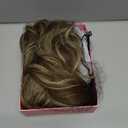 NAYOO Brown Wigs with Bangs for Women Long Curly Wavy Hair Wigs Heat Resistant Synthetic Fiber Wigs for Daily Party Use 24 Inches (Medium Brown Mixed Blonde)