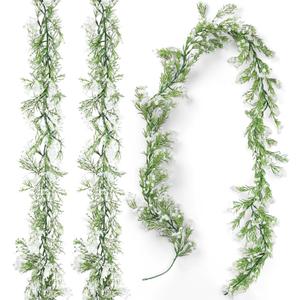 Lyrow 3 Pcs Artificial Baby Breath Flower Vines 5.9 ft Faux White Hanging Gypsophila Greenery Garland Vines Fake Bulk Baby Breath Garland for Wedding Party Table Backdrop Home Wall Decor