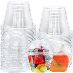 Clear Plastic Cups with Lids,6 oz-50 Pack Mini Parfait Cups with Dome Lids(No Hole),Disposable Party Dessert Cups for Cold Drinks,Fruit,Cupcake,Ice Cream,Snack,Candy