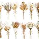 12/24 Pack Dried Flowers for Vase Various Mini Bouquet Dried Small Wildflowers Natural Real Flowers Bulk for Crafts DIY Wedding Decor (12, Plain Colour)
