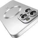 Misscase for iPhone 16 Pro Max Magnetic Case,Compatible with Magsafe,Full Protection Metallic Color Phone Cover with Camera Lens Protector,Slim Anti-Scratch Soft TPU Bumper Cases Silver