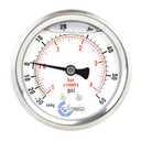 1-1/2" Pressure Gauge, Stainless Steel Case, Chrome Plated Brass Connection, Lqiuid Filled, Compound Vacuum -30 Hg - 0-60 psi Back Mount 1/8" NPT