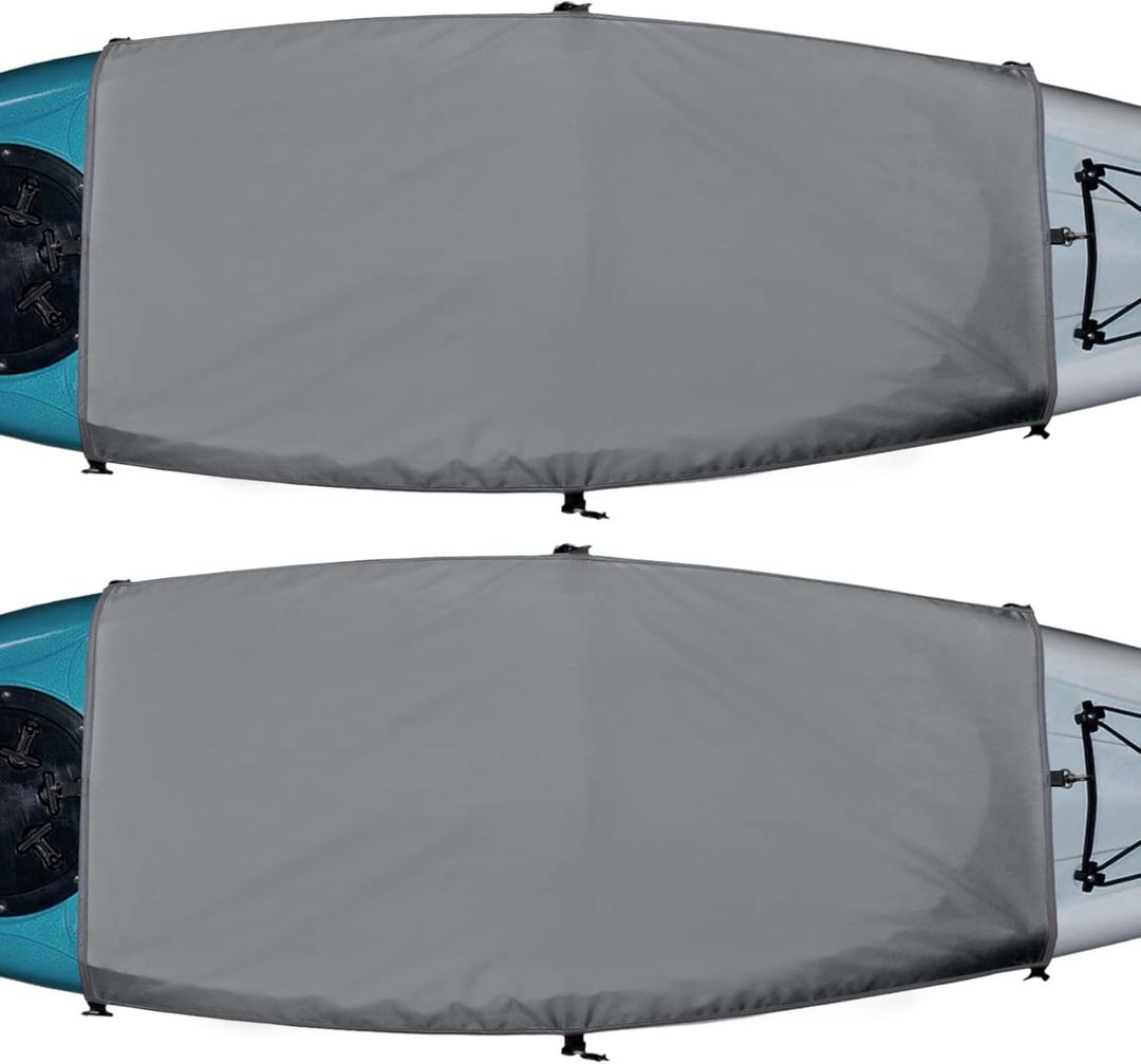 Explore Land Universal Kayak Cockpit Drape Waterproof Seal Cockpit Cover for Indoor and Outdoor 2 Pack - Regular 44 x 28 inch, Grey