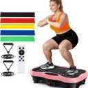 Vibration Plate Exercise Machine, 130 Levels Full Body Workout Vibrating Plate for Lymphatic Drainage Weight Loss, 450 Lbs Capacity Shake Platform with Resistance Bands Bluetooth for Women Men