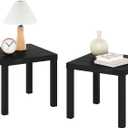 Furinno Classic Homey Square Parsons Side End Table, Set of 2, Black, Standard, Set of 2