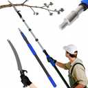 26FT Reach Pole Saws for Tree Trimming with 5-20FT Telescoping Extension Pole, Anti-slip Handle, Manual Pruning Pole Saw with 19" 3X Detachable Saw for Forestry, Yard, Garden, Patios