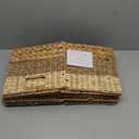 11 Inch Cube Storage Bins, Wicker Storage Baskets for Cube Shelf, Natural Foldable Square Baskets for Storage, Large Woven Storage Bin with Handle, Baskets for Pantry, Living Room Set of 4 (10.5x10.5x10.5)