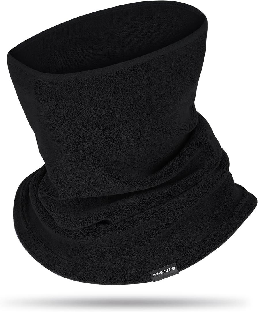 GXCROR Winter Neck Warmer Fleece Neck Gaiter for Skiing Motorcycle Bike Jogging Running Outdoor Sports for Men & Women (Black)